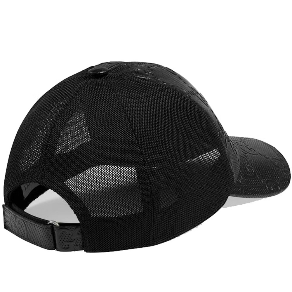 Gucci Black Embossed Logo Cap - Picture 3 of 8